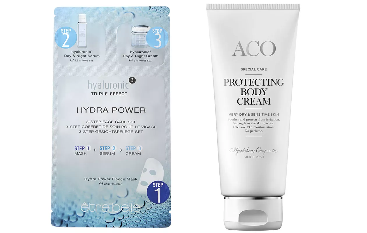 Être Belle Hydra Power ja Aco Special Care Protecting Body Cream.