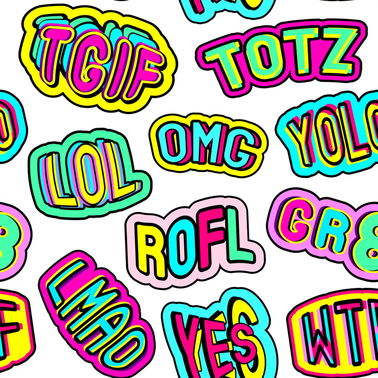  ROLF = Rolling On the Floor Laughing. TOTZ = Totally.