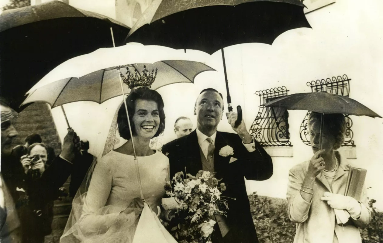 Ruotsin prinsessat: Heinäkuussa 1964 prinsessa Margaretha ja John Ambler vihittiin Borgholmissa Öölannissa.