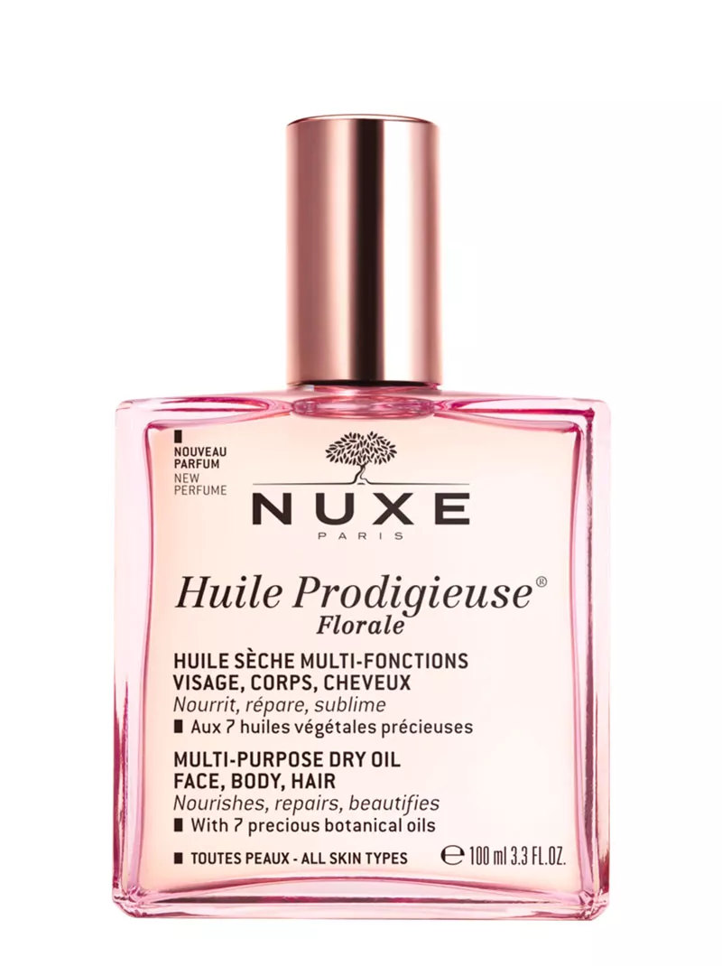 4. Nuxe Huile Prodigieuse Florale on kukkaisversio Nuxen klassikosta, Huile Prodigieuse -kuivaöljystä. Se tuoksuu niin vahvasti (ei liikaa) kukille, että korvaa jopa parfyymin. Öljy imeytyy välittömästi ja sopii niin kasvoille, vartalolle kuin hiuksillekin, 50 ml 24 e.