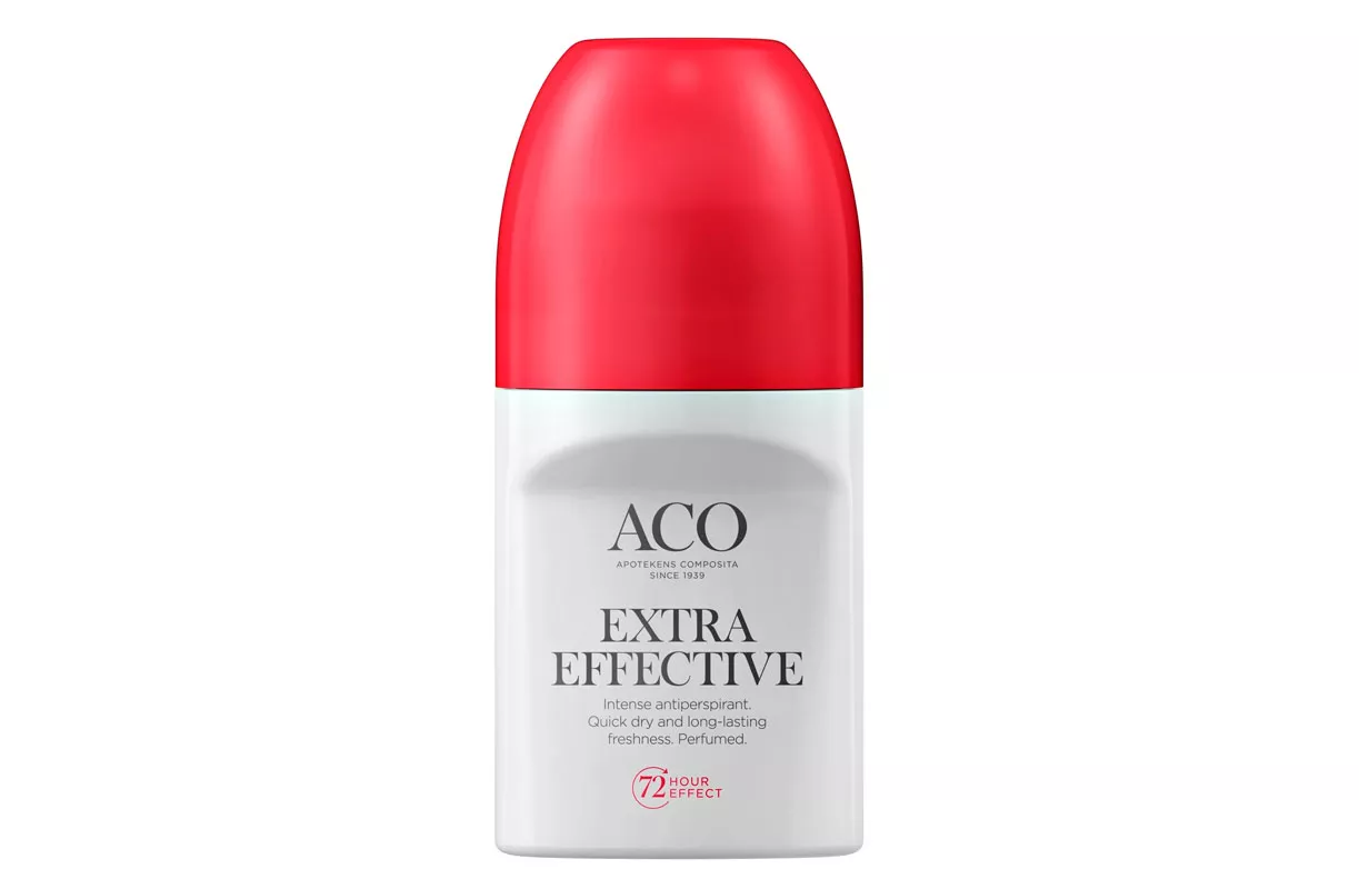 Aco Deo Extra Effective -antiperspirantti ei jätä valkoisia tahroja vaatteisiin, 50 ml 8 e. 