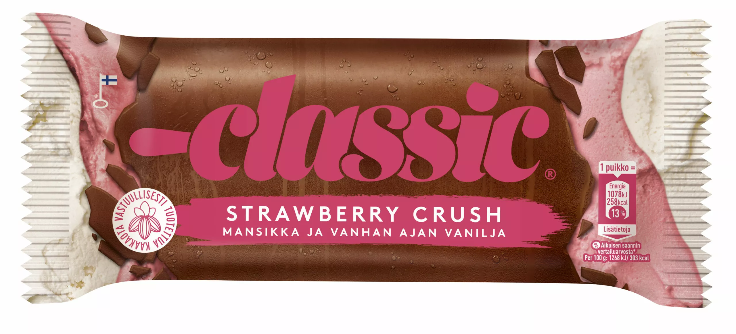 Classis Strawberry Crush -jäätelön kääre