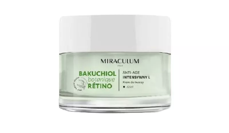 Miraculum Bakuchiol Anti-Age Intense Lifting -päivävoide sisältää ihoa uudistavaa bakuchiolia, suojaavaa E-vitamiinia ja täyteläistävää sekä kosteuttavaa 4D hyaluronihappoa, 50 ml 18 e.