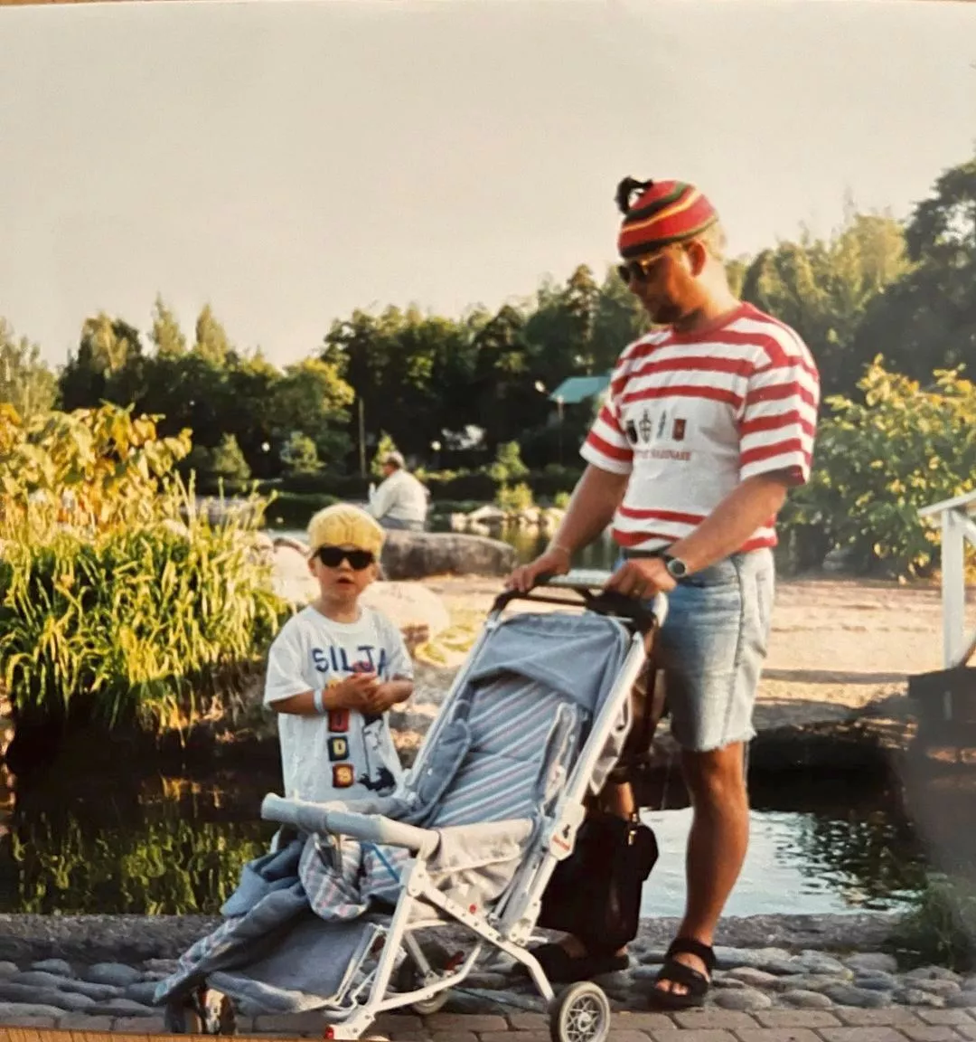 Janni ja isä 90-luvulla.