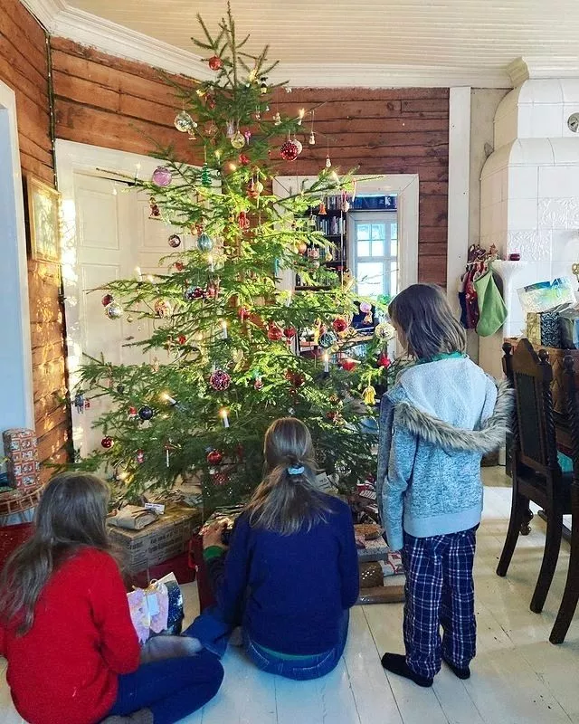 Olga ja Tuukka Temosen perheen joulunviettoa Iitissä viime vuonna.