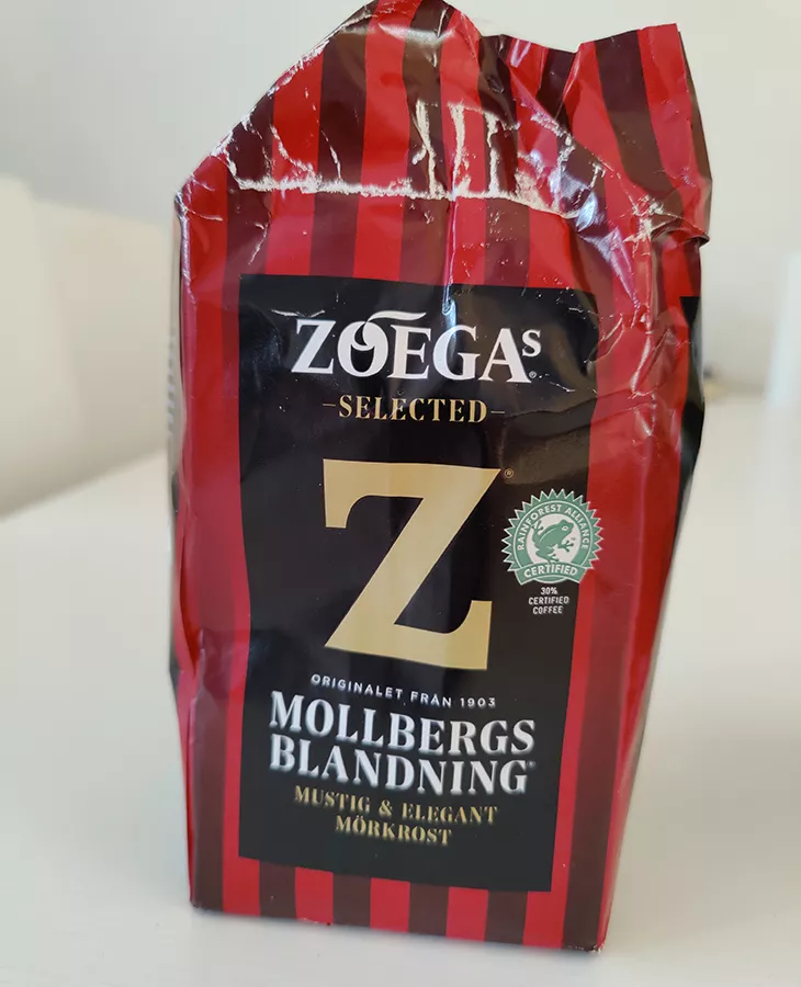 Hyvää kahvia? Testissä seitsemän kahvia. Kuvassa Zoégas Mollbergs blandning -kahvi. 