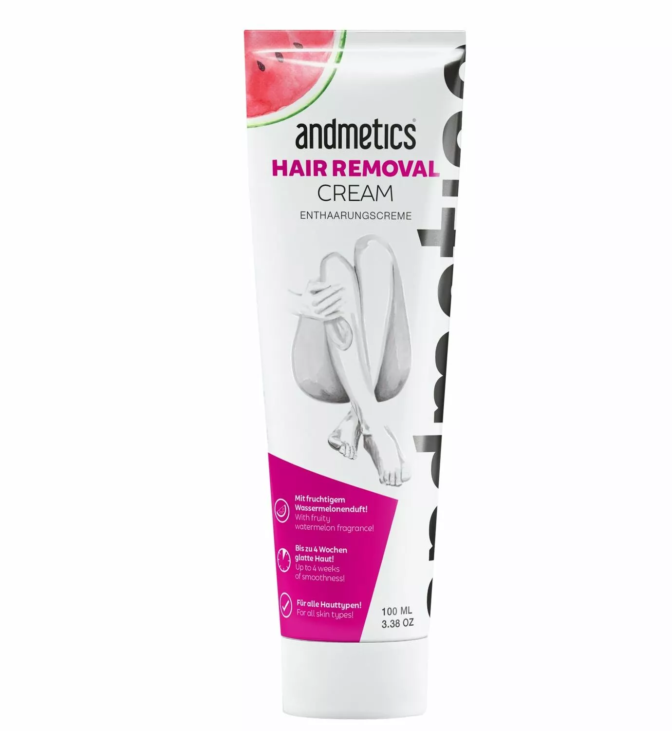 Andmetics Hair Removal Cream Women on vesimelonilta tuoksuva karvanpoistovoide, 100 ml 9 e.