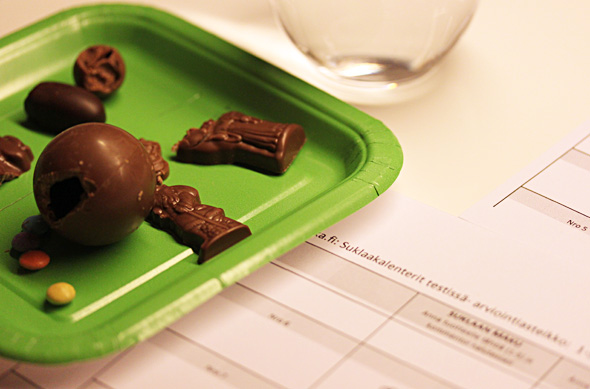 Suklaakalenterit testissä
